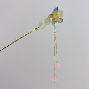 Bướm ánh trăng cổ kẹp tóc Rhinestone Opal Đá tóc đũa tính khí sang trọng tua chuỗi hai rclip - Product Image 5