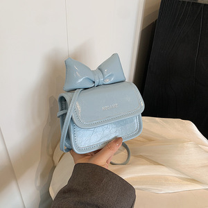 Mini bolso cuadrado con lazo, bandolera simple y elegante para mujer, bolso de mujer de gama alta. - Product Image 5