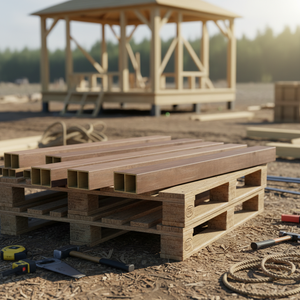 คานไม้ไพน์สี่เหลี่ยมสไตล์อุตสาหกรรมสำหรับโครงการก่อสร้างกลางแจ้งและอาคาร - Product Image 3