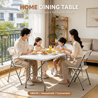 Table pliante en plastique blanche résistante aux taches pour jardin, barbecue, marché, exposition