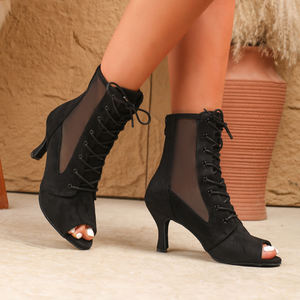 Bottes de <span class=keywords><strong>danse</strong></span> jazz <span class=keywords><strong>latine</strong></span> personnalisées 2026, talons hauts, maille, cheville, modernes, pour la <span class=keywords><strong>danse</strong></span> de salon, bottes de pole, grande taille - Product Image 3