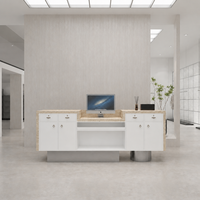 Bureau de réception en bois haut de gamme de luxe avec support cylindrique pour salon de beauté, magasin de vêtements, salon de coiffure, petite table de caisse ou de bar
