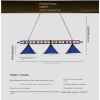 Lustre en fer forgé à LED pour salle de billard, abat-jour à usage sportif, lampes de billard