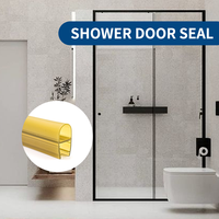 12mm transparente Pvc Hydrorelax Puerta de ducha sin marco sello inferior tira de sellado impermeable de PVC transparente para puertas de vidrio