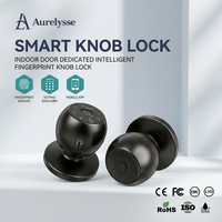 Serrure intelligente à bouton rond Aurelysse, serrure de porte numérique à empreintes digitales et mot de passe pour la maison, le bureau, l'appartement, serrure intelligente sans clé
