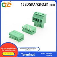 15EDGKA/KB Pitch 3,81/3,5mm Juego completo de bloque de terminales de PCB enchufable vertical con PIN recto y PIN curvo para electrónica