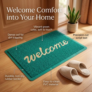 Felpudo de Entrada de PVC Ecológico Personalizado, Alfombra Antideslizante con Logotipo OEM al por Mayor para el Hogar - Product Image 1