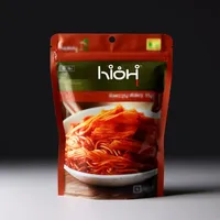 Pochette debout imprimée avec logo personnalisé Sac d'emballage kimchi en plastique de qualité alimentaire à trois joints latéraux avec stockage de cornichons en matériau BOPP/CPP
