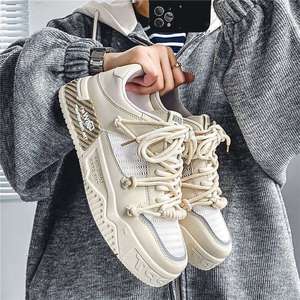 Men's <b>Shoes</b> 2025 New Autumn Breathable Thin Mesh Thick-Soled Lace-Up White Sneakers <b>Height</b>-<b>Increasing</b> Casual Sports Trendy - Product Image 3