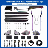 Kit d'éclairage d'ambiance pour voiture 10e génération, 20 ou 24 lumières, 64 couleurs, contrôle par application sur écran pour Honda Accord berline 2018-2020