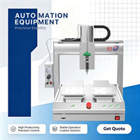 Machine de distribution de colle automatique de bureau à 4 axes, double plateforme, robot distributeur de colle époxy AB pour l'assemblage
