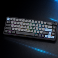 Teclado Mecánico Inalámbrico Tri-Modo Personalizable con Retroiluminación RGB, Perilla Giratoria, Conexión 2.4G, Cableado, Logotipo OEM, Embalaje