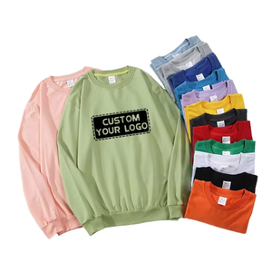 Customized pure cotton crew <b>neck</b> sweatshirts for groups, free printing of text and logos, spring and autumn workwear - Product Image 1