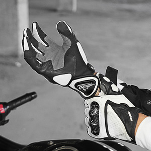 Gants de moto en cuir ultra-fin unisexe pour l'hiver, respirants, anti-UV, avec écran tactile, doigts entiers - Product Image 3