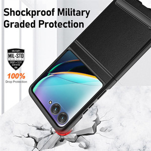 Étui de téléphone complet en cuir de litchi de luxe pour Motorola Razr 60 50 Ultra 60 Razr + housse antichoc avec <span class=keywords><strong>film</strong></span> de verre pour petit écran - Product Image 5