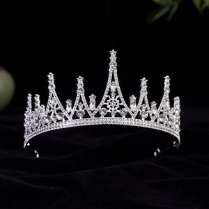 Tocado de Novia de Aleación de Cristal, Accesorios para el Cabello de Moda Atmosférica de Lujo para Boda, Corona Chapada en Rodio para Rito de Cumpleaños de Dieciocho Años - Product Image 6