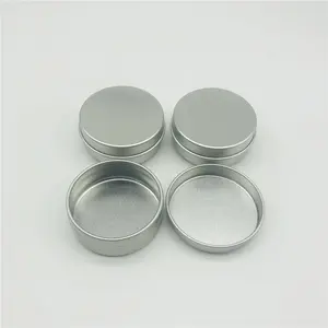 15ml Silver Round Aluminum Tin With Slip Lid Mini Round Lip Balm Storage Container Tin Box