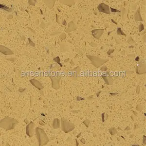 Polished Artificial Stone White Sparkle Quartz Vanity Top Yellow Galaxy AS-G011 Raw Quartz Price