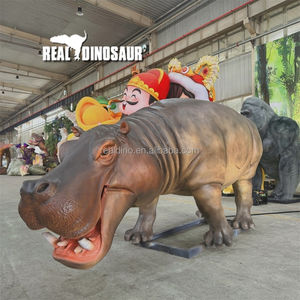 Sculptures d'animaux de <span class=keywords><strong>zoo</strong></span> en plein air, parc safari, hippopotame, décorations, animaux animatroniques, fibre de verre, métal, imperméable, centre commercial - Product Image 1