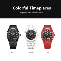 Montre de luxe pour homme avec boîtier en céramique élégant, aiguilles en fibre de carbone, mouvement automatique mécanique, verre saphir, phase de lune, Miyota, luminescent