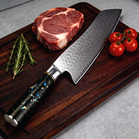 Couteau Santoku XITUO 7 pouces, acier Damas 67 couches, cœur en VG10, couteau de chef japonais, ultra-affûté pour trancher et hacher