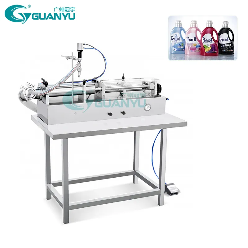 Guanyu Single Head Filler Equipment Halbautomat isches Flüssig seifens hampoo Horizontale Füll maschine Flüssigkeit für kleine Flaschen