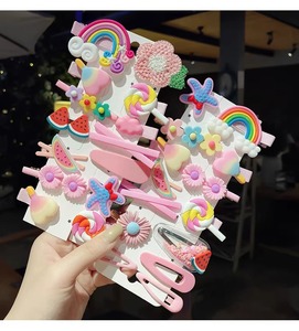 Lot de 14 barrettes pour filles, modèles variés, mignonnes, adorables et exquises, motifs dessin animé, fleur, cœur, bijoux de mode colorés - Product Image 2