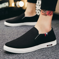 Zapatos de tela de algodón para hombre, mocasines transpirables de verano, zapatillas casuales sin cordones con suela de goma, zapatos de tela estilo Pekín antiguo