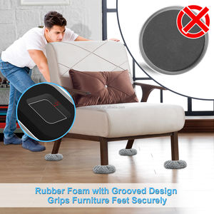 Glissières magiques pour meubles, forme carrée, glissière mobile avec patins en feutre - Product Image 5