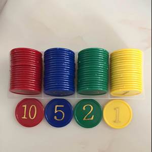 Jetons de poker en plastique plaqués or 37 mm avec logo personnalisé et impression UV, jetons de jeu de Mahjong, jetons de poker, jetons de jeu, jetons de Texas Hold'em - Product Image 5