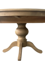 Table à manger extensible en bois massif de style français antique D1640, table ronde classique pour cuisine et salle à manger
