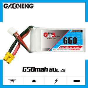 GNB GAONENG 650mAh 2S 7.4V 80C XT30 Connector FPV LiPo Battery untuk Brushless 90mm hingga 130mm FPV Racing Torrent 110 Q - Product Image 2