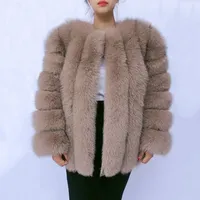 Manteau en fourrure de renard véritable pour femme, automne et hiver, à rayures verticales, 70 cm de long, veste en fourrure de renard naturel, nouvelle mode, manteau en fourrure de renard argenté