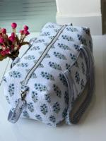 Sac de voyage décontracté d'été imprimé bohème matelassé à la machine, sac de sport en coton imprimé bloc à la main, sac de voyage tendance pour week-end
