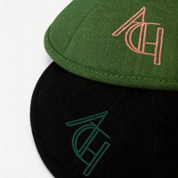 Kippa en lin personnalisée multicolore avec broderie monogramme, étiquette intérieure personnalisée, Kippot de qualité supérieure, Kippa juive, Cadeaux Judaïca