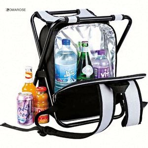 Folding Picnic <b>Cooler</b> <b>Backpack</b> With Chair, Lightweight Portable Seat Stool for Outdoor Camping, Travel, Hiking, Beach,Fishing - Product Image 6