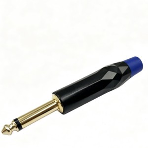 Connecteur de microphone pour guitare mono double cœur 6,35 mm, plaqué chrome, coupe diamant, avec pointe soudée pour équipement audio - Product Image 2
