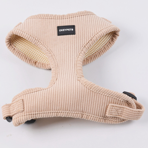 Produits pour animaux de compagnie Collier durable sans traction Laisse Petit chiot Ensemble de harnais de luxe en velours côtelé pour chien Harnais réglable