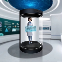Интерактивный цифровой дисплей HoloTube: индивидуальный 3D-голографический цилиндр с функцией Plug-and-Play для использования внутри и вне помещений