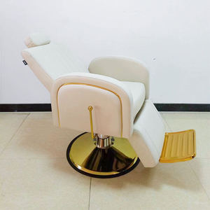 Silla de Salón de Belleza Retro Blanca Personalizable con Logotipo, Silla de Peluquería Adecuada para Salón de Belleza - Product Image 4