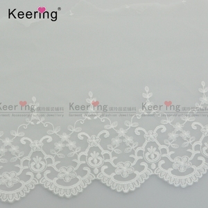 Tessuto decorativo del pizzo di nozze bianco del ricamo per la WLC-608 di nozze elegante - Product Image 2