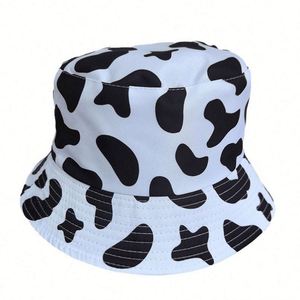 Customized Logo Milk Cow Dairy Pattern Sun for Women <b>Bucket</b> <b>Hat</b> Cotton <b>Reversible</b> Summer Travel Beach Fishing Cap - Product Image 1