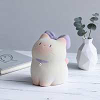 Tirelire chat mignon de dessin animé avec nœud, boîte à monnaie chat, joli ornement de bureau, décoration d'intérieur, artisanat artistique, cadeaux quotidiens