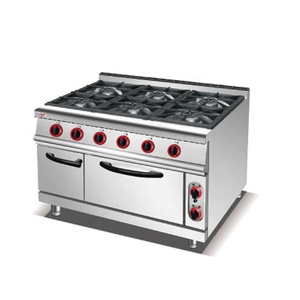 Fabricant professionnel d'équipement de cuisine de restaurant et d'hôtel cuisinières d'acier inoxydable de 6 brûleurs avec le <span class=keywords><strong>four</strong></span> à pizza <span class=keywords><strong>électrique</strong></span> - Product Image 1