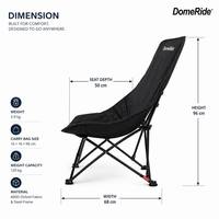 Chaise de camping surdimensionnée, pliable, réglable en 2 positions, avec tissu Oxford, chaise portable pour le jardin, poche latérale, sac de transport