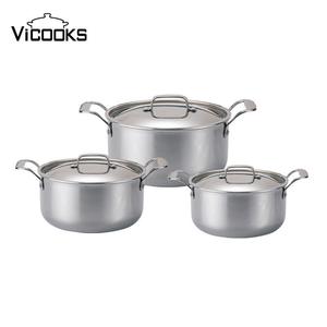 <strong>Tri</strong>-<strong>ply</strong> Stainless Steel <strong>Cookware</strong> Frying Pan Cooking Pot PFAS Free Induction <strong>Cookware</strong> Set - Product Image 4