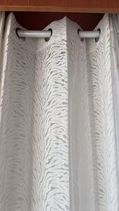 Wholesale Polyester Faux Cotton Design Zebra Stripe <strong>Single</strong> Sided White Designer Sheer <strong>Curtain</strong> - Product Image 2