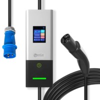 Chargeurs de voiture domestiques C20 32A NACS 7kW Prise NA Chargeur de véhicule électrique portable APP WIFI Chargeur intelligent AC EVSE avec écran LCD 2,8 pouces Câble EV 5M