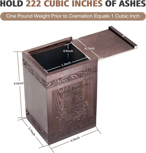 Caixa de Crematório de Madeira de Luxo Ecológica de Alta Qualidade Estilo Moderno para Cinzas de Gatos e Cães, Robusta e Durável - Product Image 6