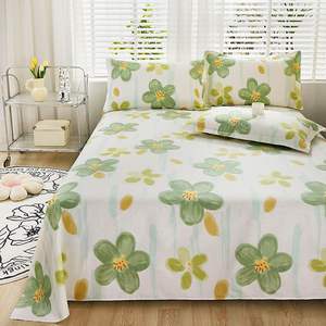 Ensemble de literie King Size 100% coton de haute qualité 3 pièces <span class=keywords><strong>drap</strong></span> de <span class=keywords><strong>lit</strong></span> <span class=keywords><strong>plat</strong></span> avec motif floral et végétal <span class=keywords><strong>pour</strong></span> la maison et l'hôtel - Product Image 4